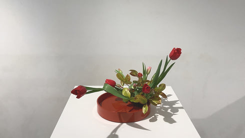 2-14 Variation No.6 Horizontal Style Moribana by Ms.Kumiko Kato