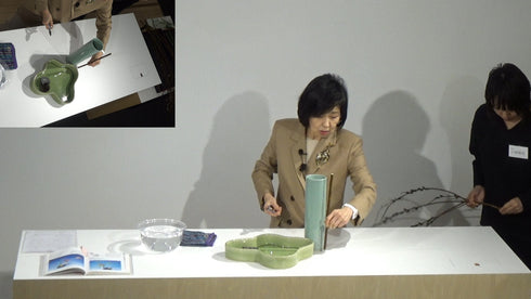 Sogetsu Curriculum 2-18: Variation No.8 Combined Styles (Moribana and Nageire) by Ms.Misei Ishikawa- with English subtitles