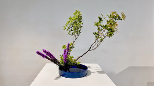 1-8 Basic Slanting Style Moribana(in Reverse) by Ms.Okamoto Seishu